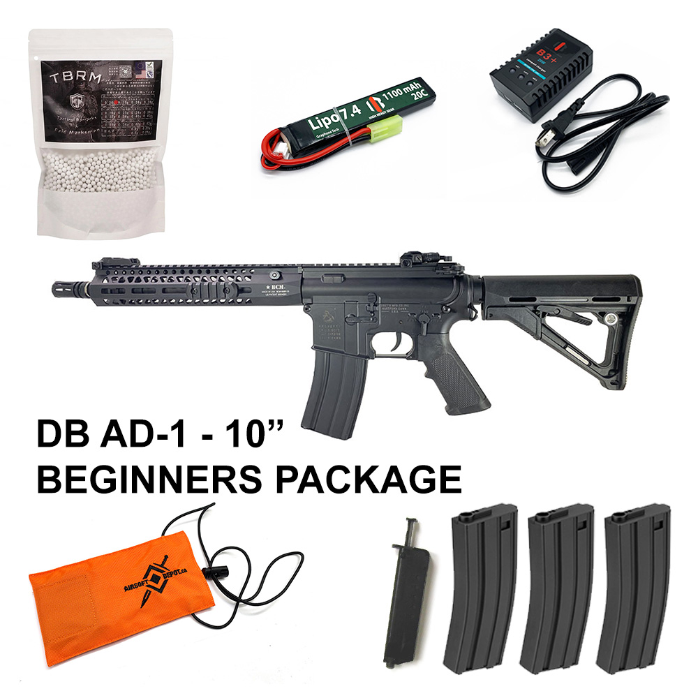Beginners Bundle BRAVO - Double Bell AD-1 M4 10" Carbine AEG